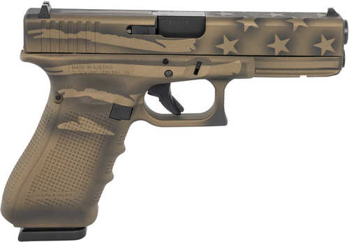Glock G31 Gen4 Double Action Only Semi-Automatic Pistol .357 Sig 4.48" Barrel (3)-15Rd Magazines Fixed Sights Coyote Battle Worn Flag Cerakote Polymer