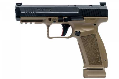 Canik Mete SFT Striker Fired Semi-Automatic Pistol 9mm Luger 4.46" Barrel (2)-10Rd Magaiznes 3-Dot White Sights Black Cerakote Slide Flat Dark Earth Polymer Finish