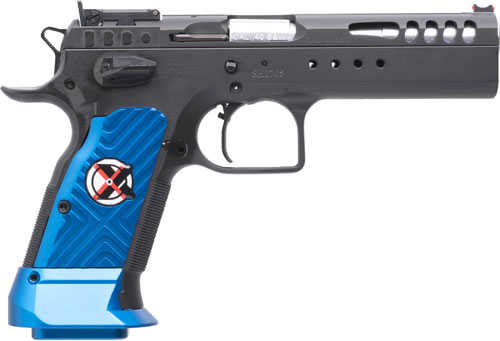 Tanfoglio Limited Master Xtrme Semi-Automatic Pistol 10mm Auto 4.75" Barrel (1)-13Rd Magazine Fiber Optic Front & Adjustable Rear Sights Blue Aluminum Grips Black Finish