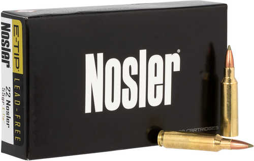 22 Nosler 20 Rounds Ammunition 55 Grain E-TIP