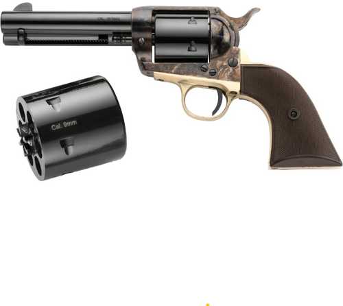 Pietta 1873 Convertible Single Action Revolver .357 Magnum/9mm Luger 4.75" Round Barrel 6 Capacity Fixed Sights Polymer Checkered 2-Piece Grips Color Case Finish