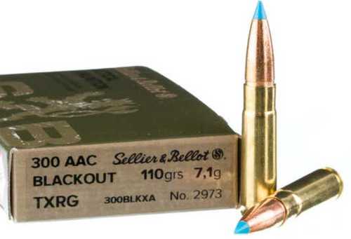 Sellier & Bellot 300 AAC 110Gr TXRG Blue Ammo 20 Round