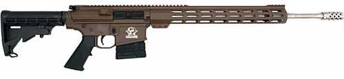 Great Lakes Firearms & Ammo Semi-Automatic AR10 Rifle 6.5 <span style="font-weight:bolder; ">Creedmoor</span> 20" Stainless Steel Barrel (1)-10Rd Magazine Black Synthetic 6 Position Collapsable Stock Buck Brown Cerakote Finish