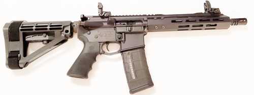 Blue Line Arsenal AR-15 Pistol with Brace Low Shelf Lower 10.5" Black Nitrite Finish (Melonite) Magpul Pop Up sights