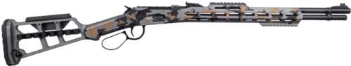 GForce Arms LVR410 Skeleton Tactical Lever Action Shotgun .410 Gauge 20" Barrel 7 Round Capacity Hiviz Front & Adjustable Rear Sights Black, Orange, And Grey Camouflage Finish