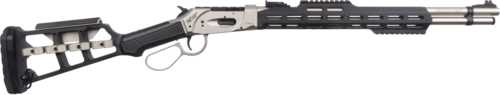GForce Arms LVR410 Skeleton Tactical Lever Action Shotgun .410 Gauge 2.5" Chamber 20" Barrel 7 Round Capacity Hiviz Front & Adjustable Rear Sights Black Stock Silver Cerakote Finish