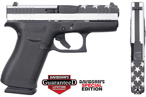 Glock 43X Striker Fired Semi-Automatic Pistol 9mm Luger 3.41" Barrel (1)-10Rd Magazines Stars And Stripes On Silver Slide Black Polymer Finish