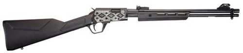 Rossi Gallery Pump Action Rifle .22 Long 18" Barrel 15 Round Capacity Fiber Optic Front & Rear Adjustable Sights Snakeskin Engraved Receiver Wood Stock Black Finish
