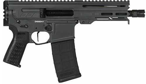 CMMG Dissent MK4 Semi-Automatic Pistol .223 Remington 6.5" Barrel (2)-30Rd Magazines Sniper Gray Polymer Finish