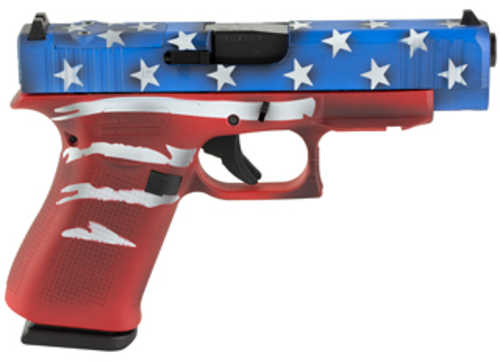 Glock G48 M.O.S. Compact Striker Fired Semi-Automatic Pistol 9mm Luger 4.17" Barrel (2)-10Rd Magazines Fixed Sights Red, White, & Blue Battleworn Polymer Finish