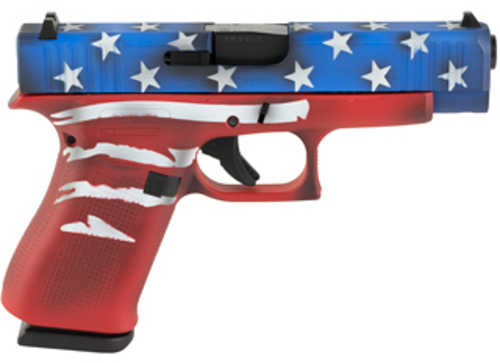 Glock G48 Semi-Automatic Striker Fired Sub-Compact Pistol 9mm Luger 3.41" Barrel (2)-10Rd Magazines Fixed Sights Red, White & Blue Battleworn Polymer Finish