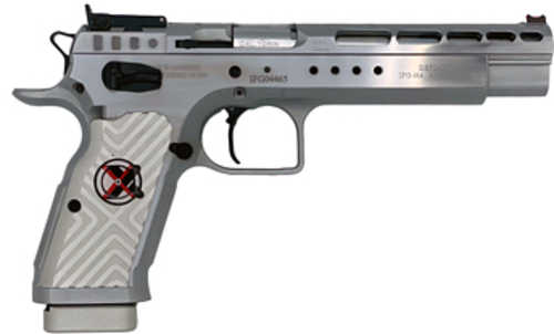 Tanfoglio Gold Match Xtreme Semi-Automatic Pistol 9mm Luger 6" Barrel (1)-17Rd Magazine Adjustable Sights Aluminum Grips Silver Finish