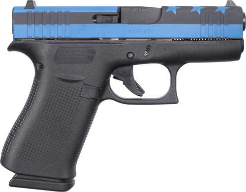 Glock 43X Stars And Stripes Semi-Automatic Pistol 9mm Luger 3.41" Barrel (1)-10Rd Magazine White Dot Front & Outline Rear Sight Blue On Slide Black Polymer Finish