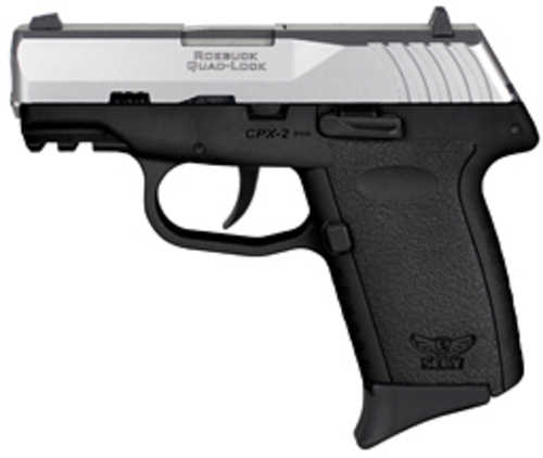 Used SCCY CPX-2 Gen 3 Compact Double Action Only Semi-Automatic Pistol 9mm Luger 3.1" Barrel (1)-10Rd Magazine Natural Stainless Slide Black Polymer Finish Blemish (Broken Rear Sight)