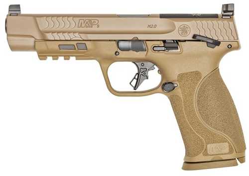 Click to see larger image. Smith & Wesson M&P9 M2.0 OR Striker Fired Semi-Automatic Pistol 9mm Luger 5" Barrel (2)-17Rd Magazines Fixed Sights Flat Dark Earth Polymer Finish