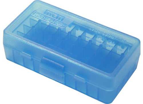 MTM Ammunition Box 50 Round Flip-Top 9mm 380 ACP Clear Blue P50-9M-24-img-0