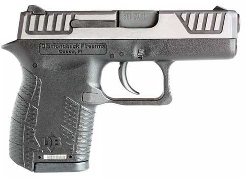 Diamondback Firearms DB380SL Striker Fired Semi-Automatic Pistol .380 ACP 2.8" Barrel (1)-6Rd Magazine Real Windage-Adjustable Sights Silver Slide Black Polymer Finish