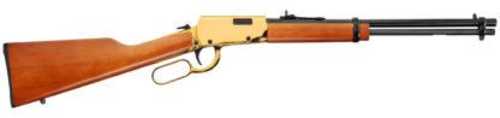 Rossi Rio Bravo Lever Action Rimfire Rifle .22 Long 18" Polished Black Barrel 15 Round Capacity Buckhorn Dovetail Rail Sights Hardwood Stock Gold Reciever Finish