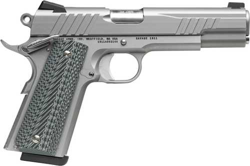 Savage 1911 GOVT 45 ACP 5" Barrel 8+1 Capacity Stainless Frame and Slide G10 Grips Novak Sights