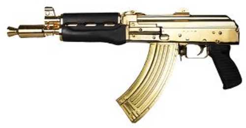 Zastava Arms Zpap92 Pistol 7.62x39 Dark Walnut Stock Gold Plating Finish