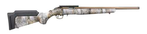 Ruger American Bolt Action Rifle .17 HMR 18" Barrel (1)-9Rd Magazine Yote Camoflauge Stock Bronze Cerakote Finish