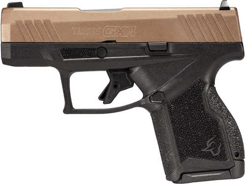 Taurus GX4 Single Action Semi-Automatic Pistol 9mm Luger 3" Barrel (2)-11Rd Magazines Fixed Front / Drift Adjustable Rear Sights Midnight Bronze Cerakote Slide Black Polymer Finish