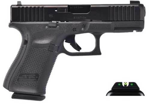 Glock 19 Gen5 Compact Size Striker Fired Semi-Automatic Pistol 9mm Luger 4.02" Marksman Barrel (3)-10Rd Magazines Night Sights Black Polymer Finish