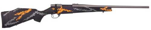 Weatherby Vanguard Compact Hunter Bolt Action Rifle .243 Winchester 20" Barrel 5 Round Capacity Black Synthetic Stock With Orange & Gray Sponge Patterns Ceraktoe Finish