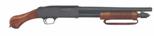 Mossberg 590 Shockwave Night Stick Pump Action Shotgun 20 Gauge 3" Chamber 14.375" Barrel 5 Round Capacity Walnut Raptor Grip Blued Finish