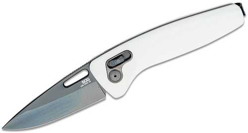 S.o.g Sog12730557 One-zero Xr 3.10" Folding Plain Black Chrome Cryo Cpm S35vn Steel Blade/ White Sculpted Aluminum Handl