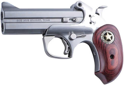 Bond Arms Derringer Series Rustic Ranger Specialty Handgun Single Action Pistol 410 Bore/45Colt 4.25" Barrel 2Rd Capacity Front Blade/Fixed Rear Sights Rorewood Grips Stainless Steel Finish