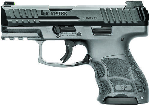 <span style="font-weight:bolder; ">Heckler</span> & Koch VP9SK Subcompact Semi-Automatic Pistol 9mm Luger 3.39" Barrel (1)-15Rd Magazine Matte Stainless Slide Gray Polymer Finish