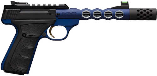 Browning Buck Mark Plus Single Action Semi-Automatic Pistol .22 Long Rifle 5.9" Barrel (2)-10Rd Magazines Black Ultragrip FX Blue Anodized Finish