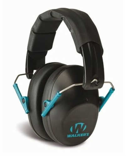 Walkers Game Ear / GSM Outdoors GWPFPM1BKTL Pro Low Profile Folding Muff Earmuff Teal