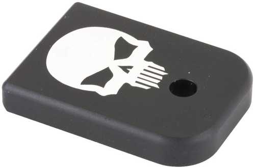 Bastion Skull Magazine Base Plate Black Fits Glock 9/40 BASGL-940-BW-BTSKUL