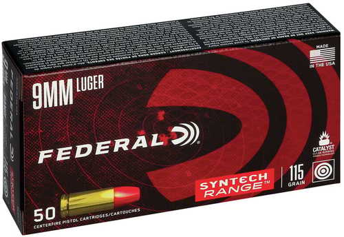 9mm Luger 50 Rounds Ammunition Federal Cartridge 115 Grain Full Metal Jacket