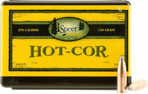 Speer Hot-Cor 270 Win .277 130 gr Spitzer Soft Point Bullets 100 Per Box