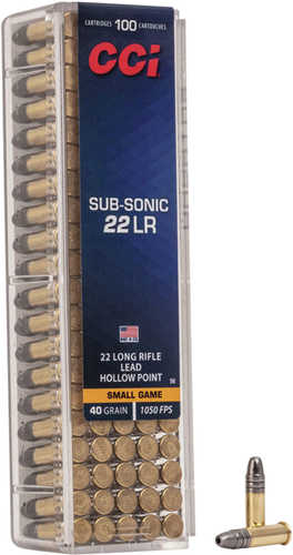CCI Subsonic 22 LR 40 gr Lead Hollow Point (LHP) Ammo 100 Round Box