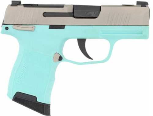 Sig Sauer P365 Semi-Automatic Pistol .380 ACP 3.1" Barrel (2)-10Rd Magazines Night Sights Nickel Slide Turquoise Polymer Finish