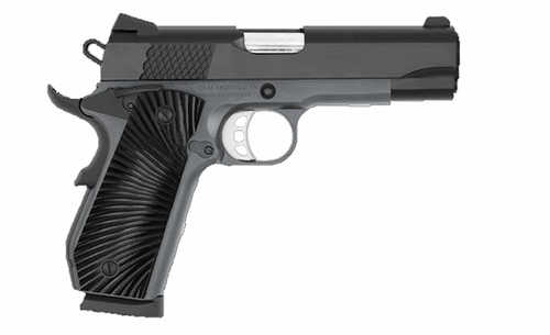 SDS Tisas 1911 Carry Single Action Semi-Automatic Pistol 9mm Luger 4.25" Barrel (2)-9Rd Magazines Novak Style Sights Black Cerakote Slide Dark Gray Finish