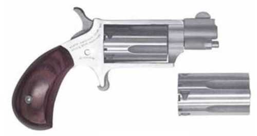North American Arms Mini-Revolver Convertible Single Action Revoler .22 Long Rifle/ .22 Magnum 1.13" Barrel 5 Round Capacity Wood Stock Stainless Finish