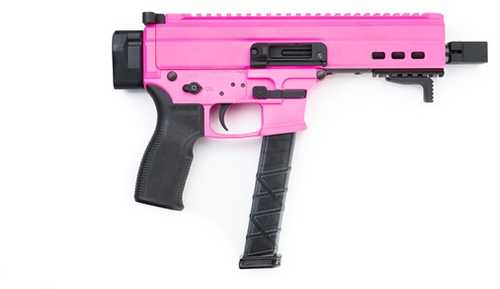 Utas UT9M-BK6 Semi-Automatic Pistol 9mm Luger 6" Barrel (1)-33Rd Magazine Ergonomic Polymer Grip Prison Pink Appied Finish