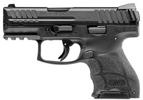 HK VP9SK Sub-Compact Push Button Semi-Automatic Pistol 9mm Luger 3.39" Barrel (1)-12Rd & (1)-15Rd Magazines Black Polymer Finish