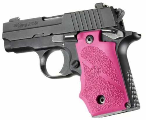 Hogue Sig P238 Grips Rubber w/Finger Grooves, Desert <span style="font-weight:bolder; ">Pink</span> 38007