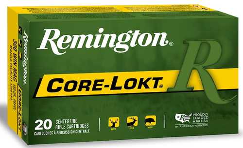 Remington <span style="font-weight:bolder; ">Core-Lokt</span> 300 Win Mag 150 gr 3290 fps Pointed Soft (PSPCL) Ammo 20 Round Box