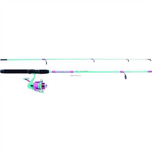 Sea Striker Shur Spin Combo Spinning 40sz 6ft 6In 2 pieces Pink/Green-img-0