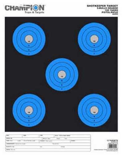 Champion Traps and Targets Shotkeeper 5 Bulls (Per 12) Orange, Large 45555