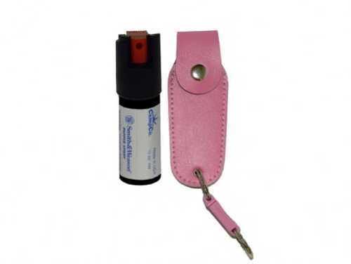 Smith & Wesson SW Pepper Spray/CampCo 1203P 15% Leather Holster Keychain .5 Oz Pnk