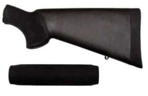 Hogue Grips Stock Overmolded Fits Mossberg 500 with Forend Black 05012