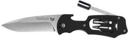 Kershaw Select Fire Folding Knife 8Cr13MOV/Satin Plain Drop Point Thumb Stud/Pocket Clip/Tool Bits 3.375" Black Nylon Bo